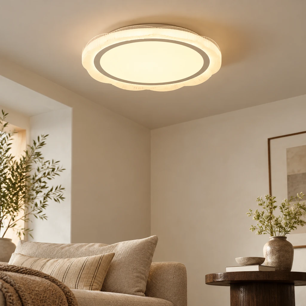 Luca ceiling light above a muted lounge corner