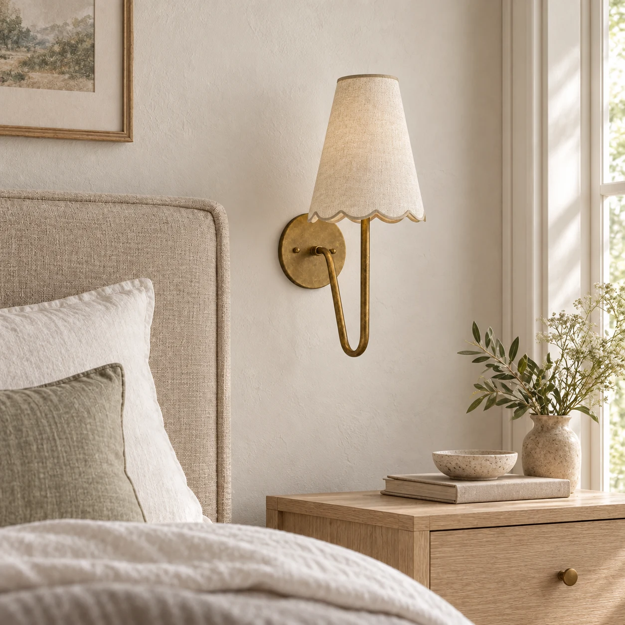 Mabel vintage wall sconce in a bedroom