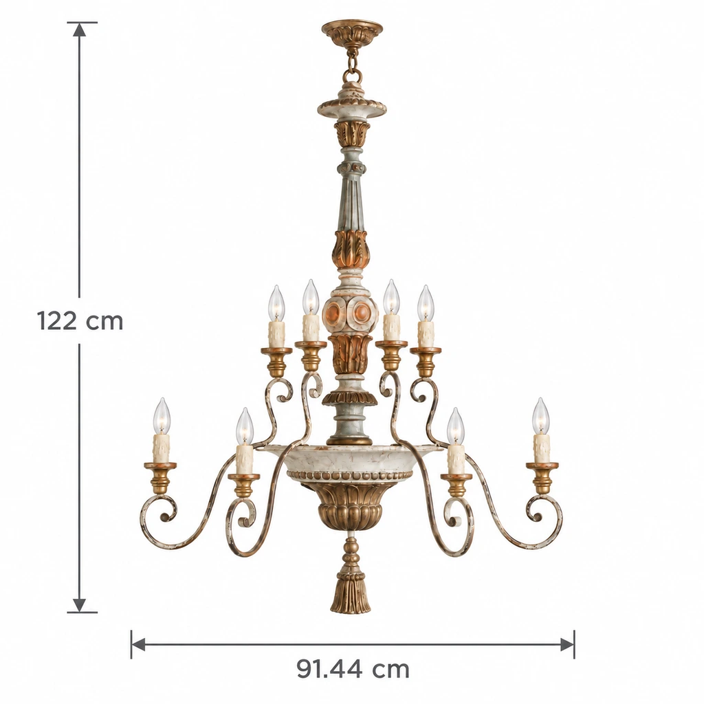 Aveline chandelier dimensions: 91.44 cm wide, 91.44 cm deep and 122 cm high