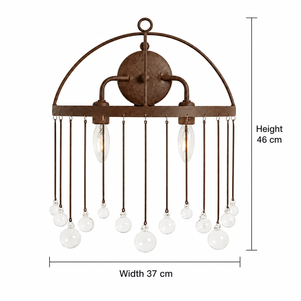 Mara Rustic Crystal Iron Pendant Chandelier — gallery 22