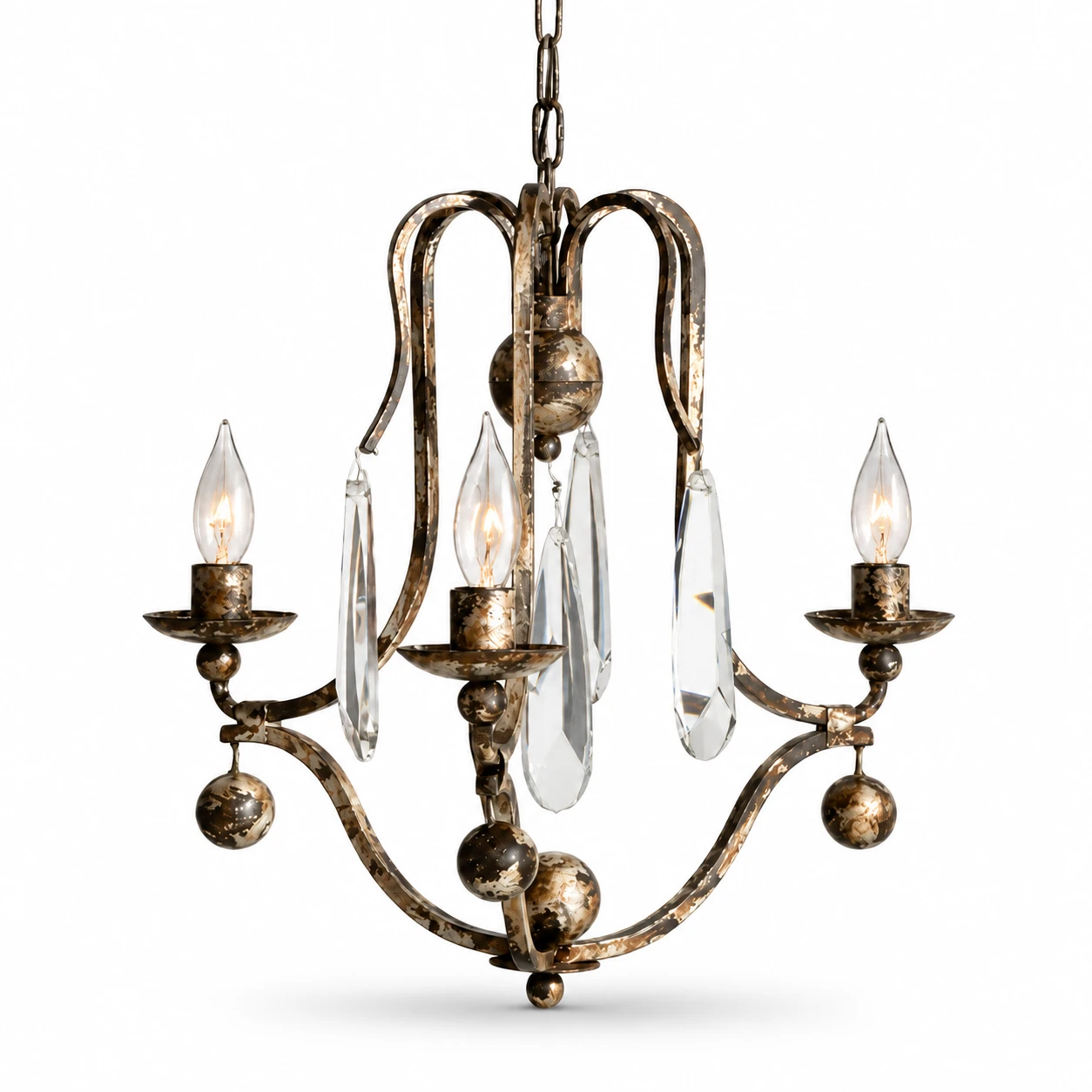 Distressed Iron Chandelier 3-Light identity