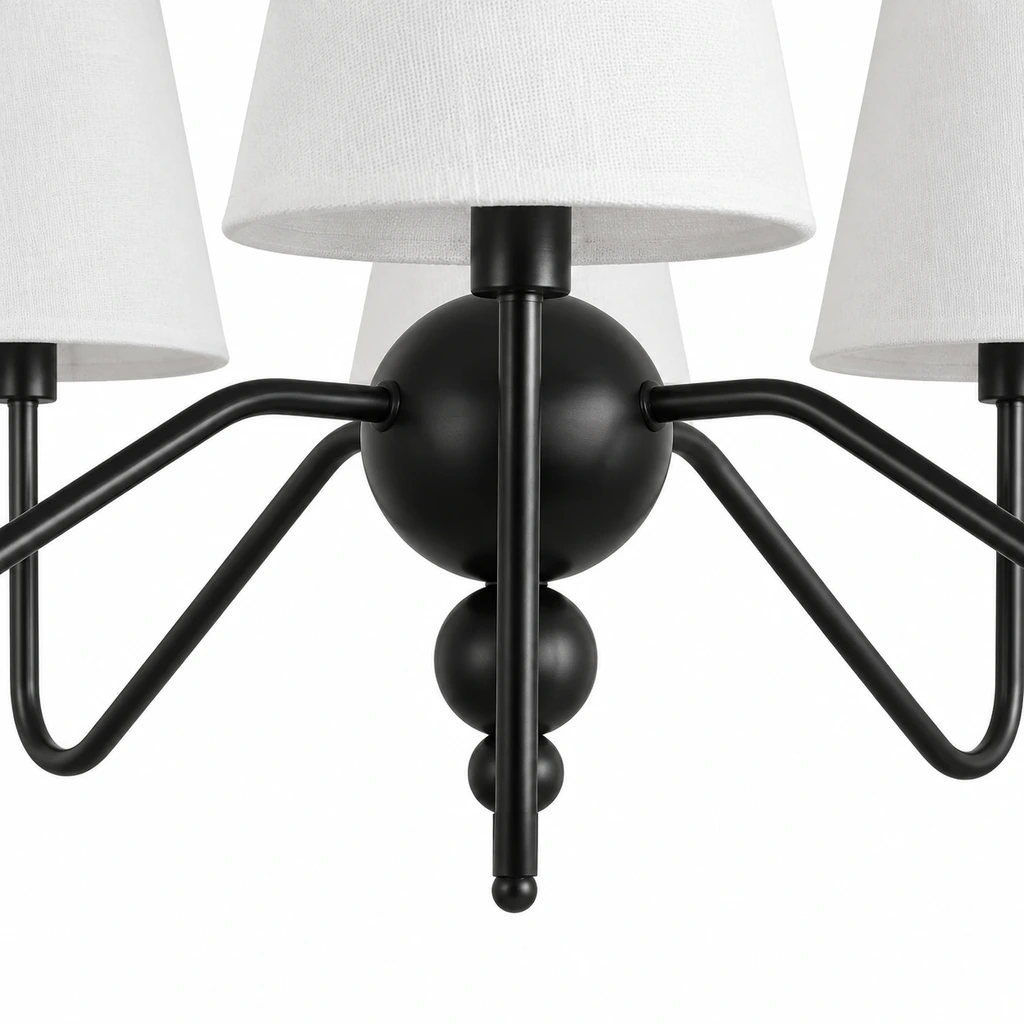 Close view of the black central hub and hardware