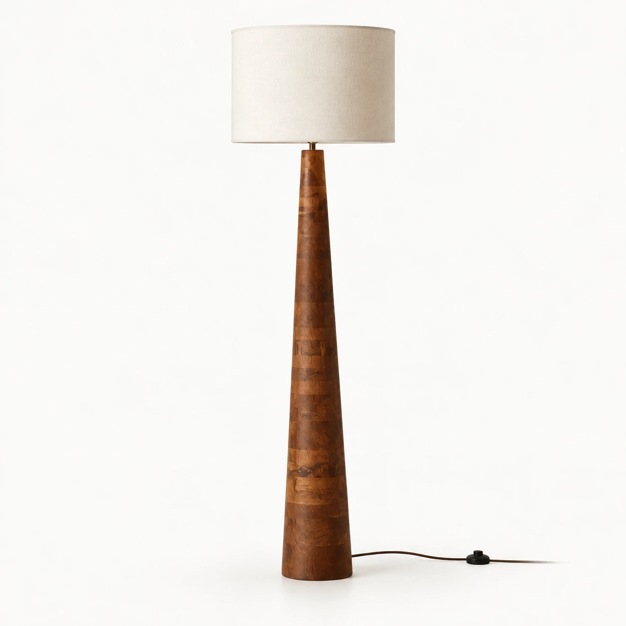 Marlow Rustic Carved Wood Floor Lamp — Carved wood floor lamp product view