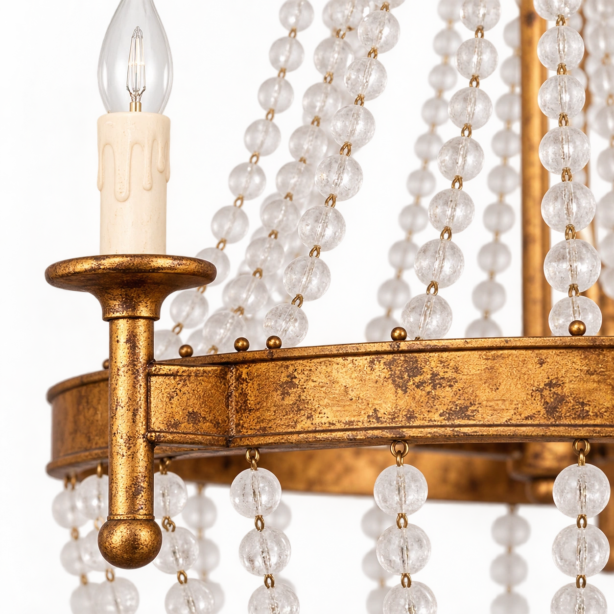 Camille vintage gold crystal chandelier detail 02 frame