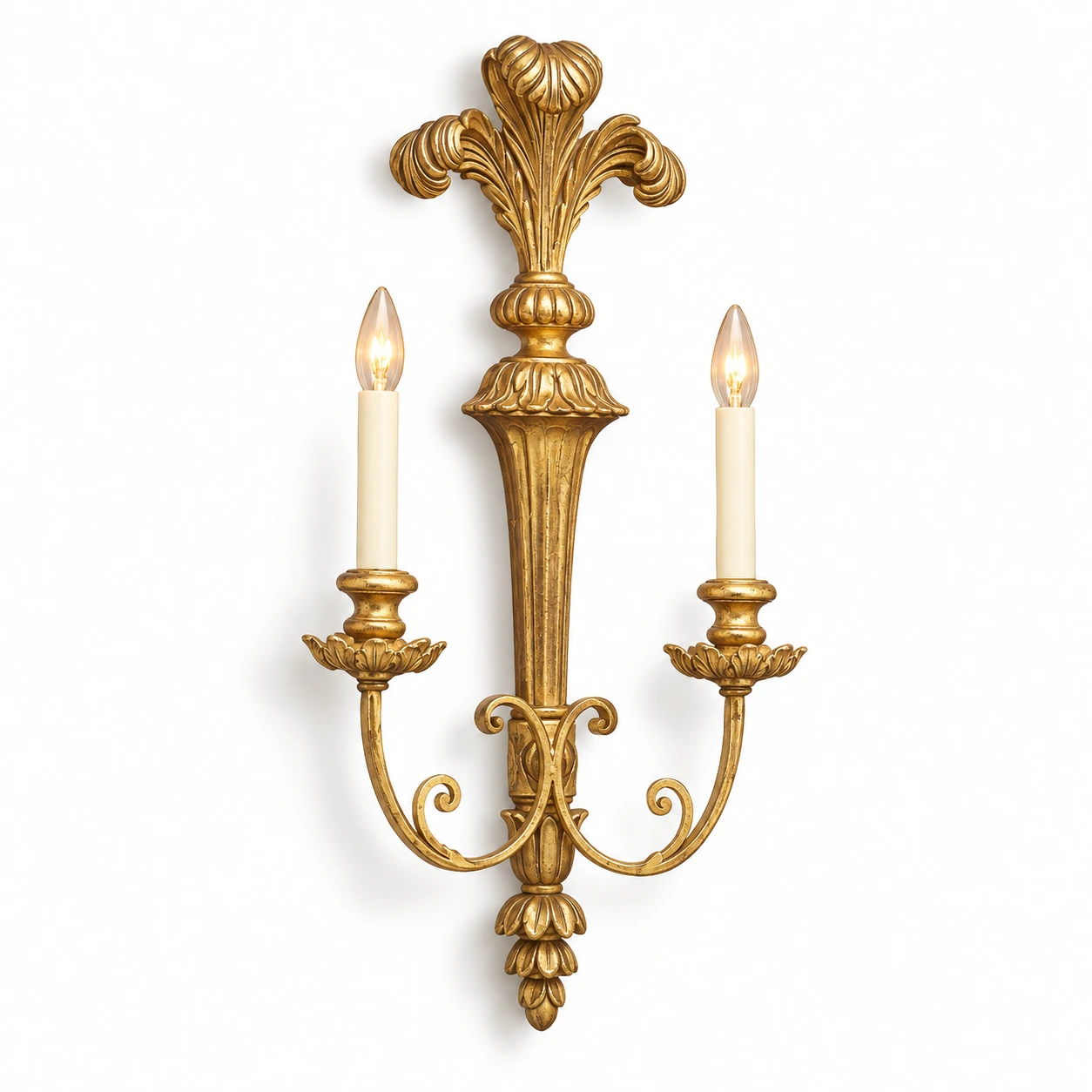Elara Vintage Double-Candle Wood Wall Sconce — 03 white identity