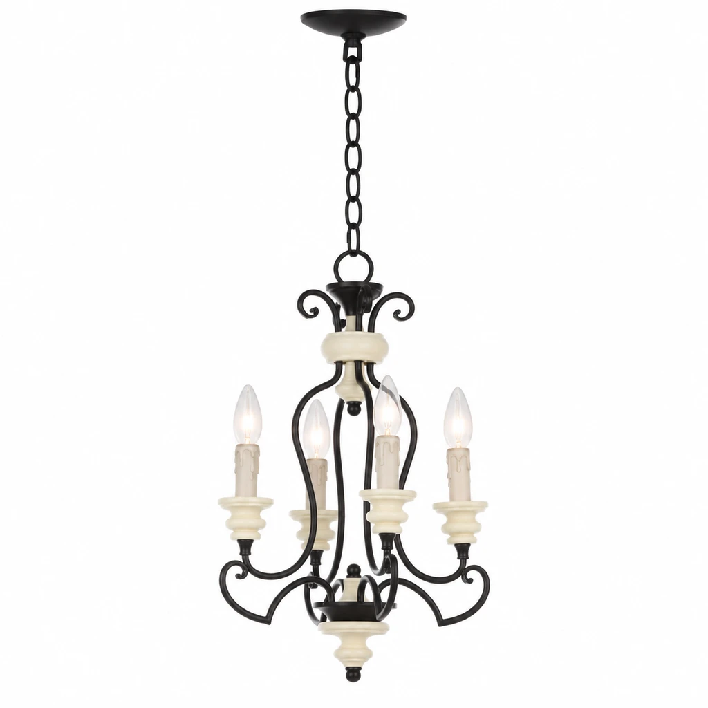 Aveline small 4-light chandelier on a clean white background