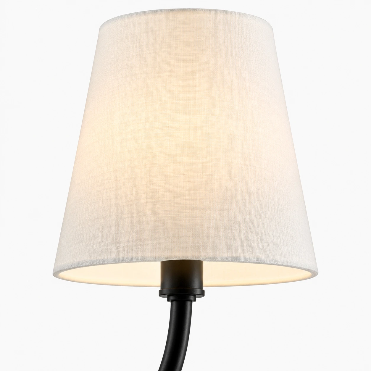 Close view of the white fabric shade texture