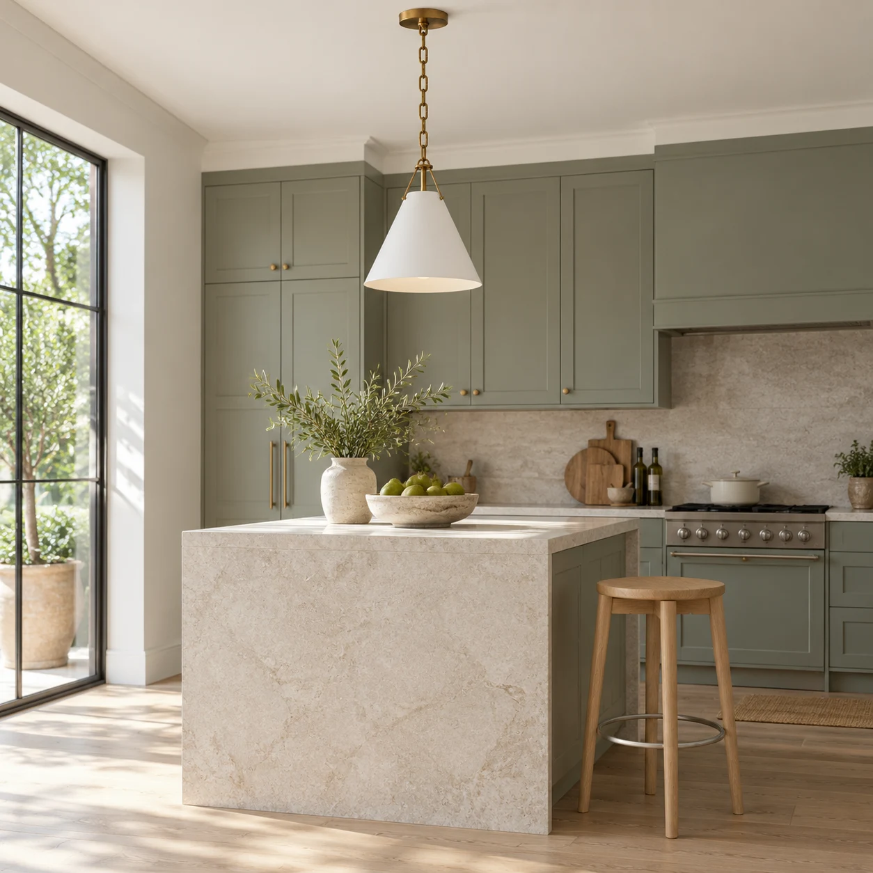 Elodie iron cone pendant light product image BDK-006-scene-03-kitchen-island