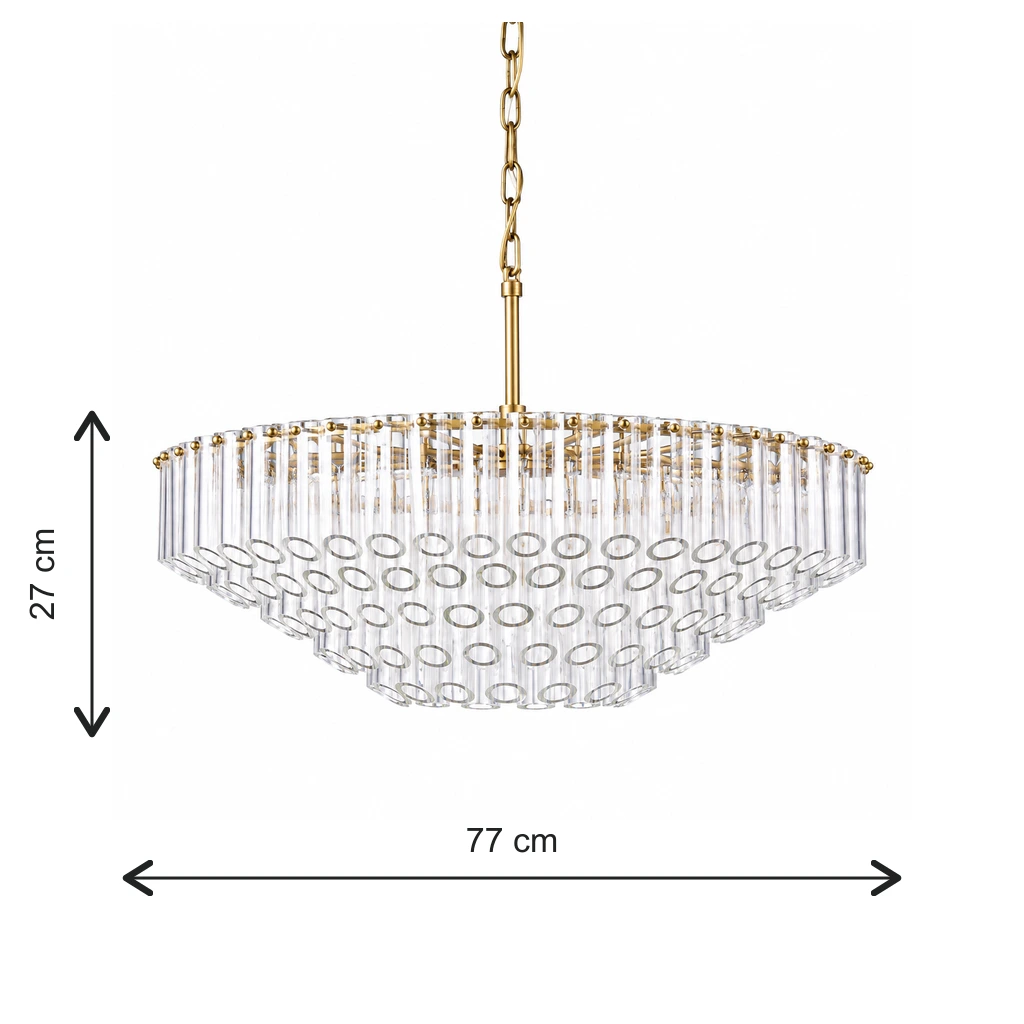 Camille chandelier dimensions, 77 cm diameter and 27 cm body height