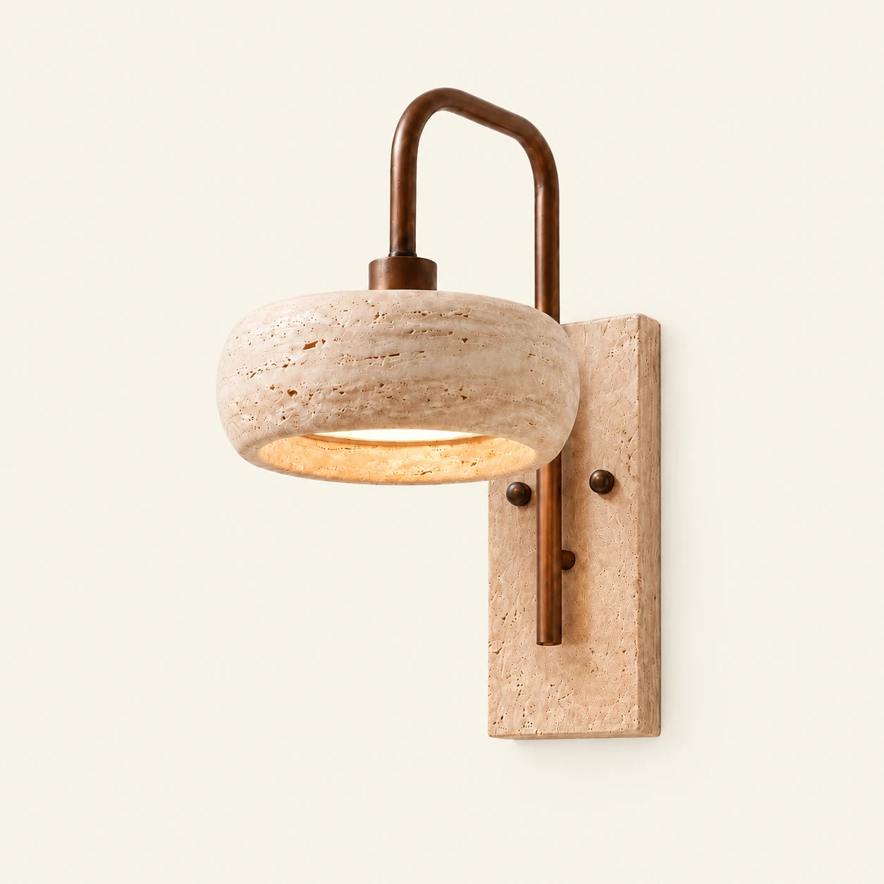 Rounded Travertine with Travertine backplate