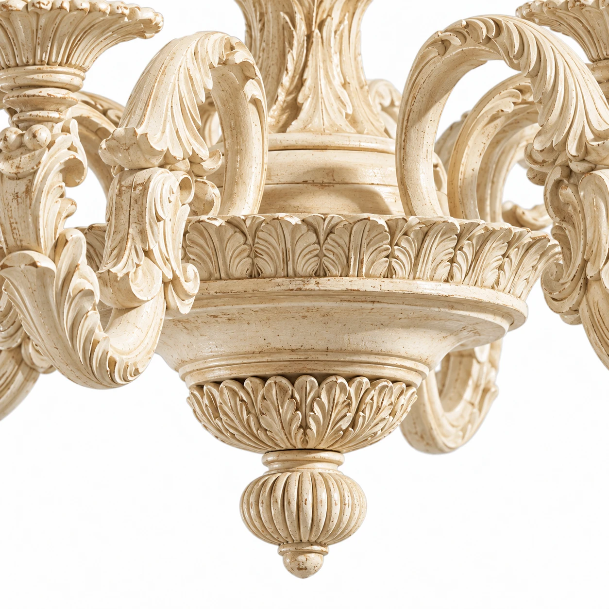 Detail · Lower carving and finial