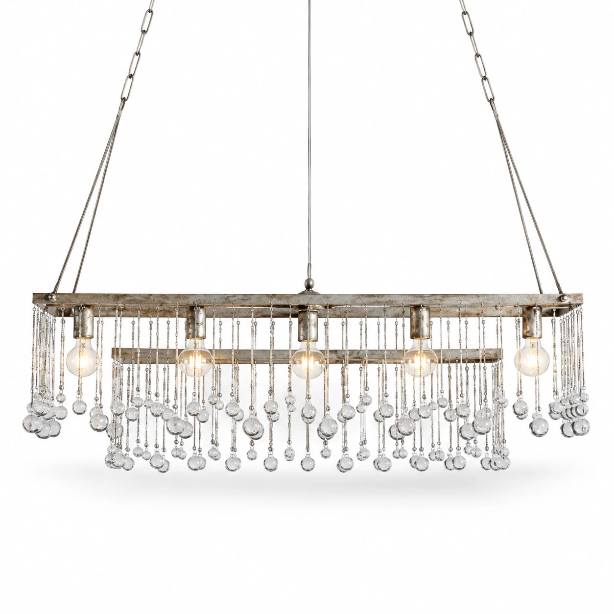 Mara Rustic Crystal Iron Pendant Chandelier — gallery 8