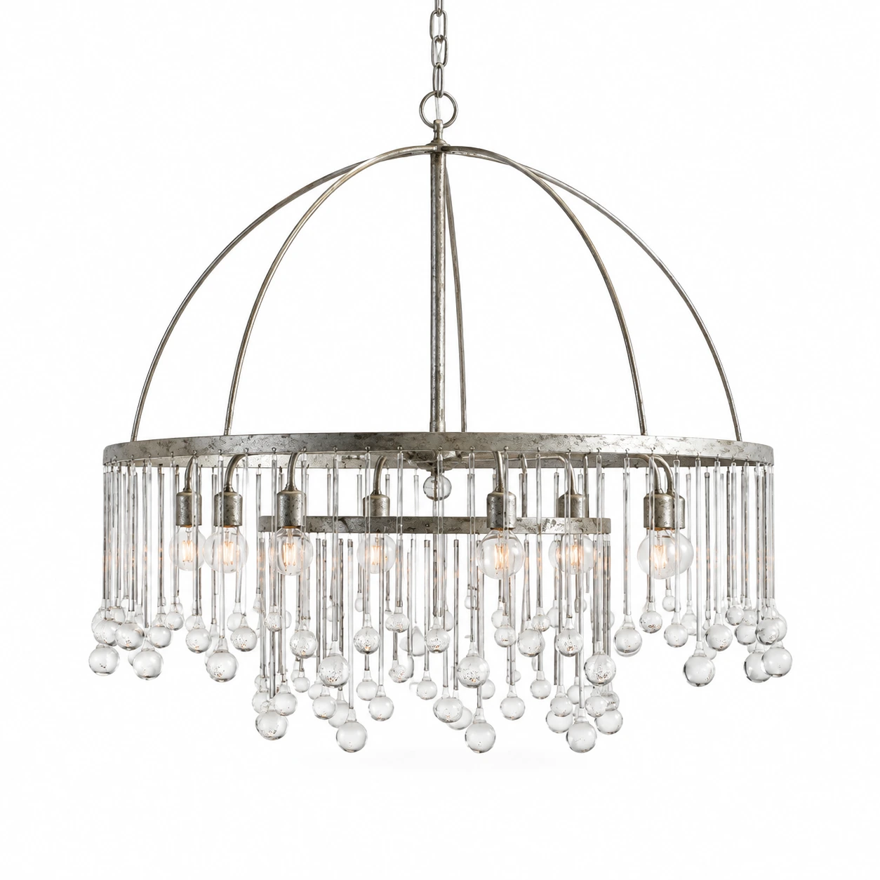 Mara Rustic Crystal Iron Pendant Chandelier — gallery 4