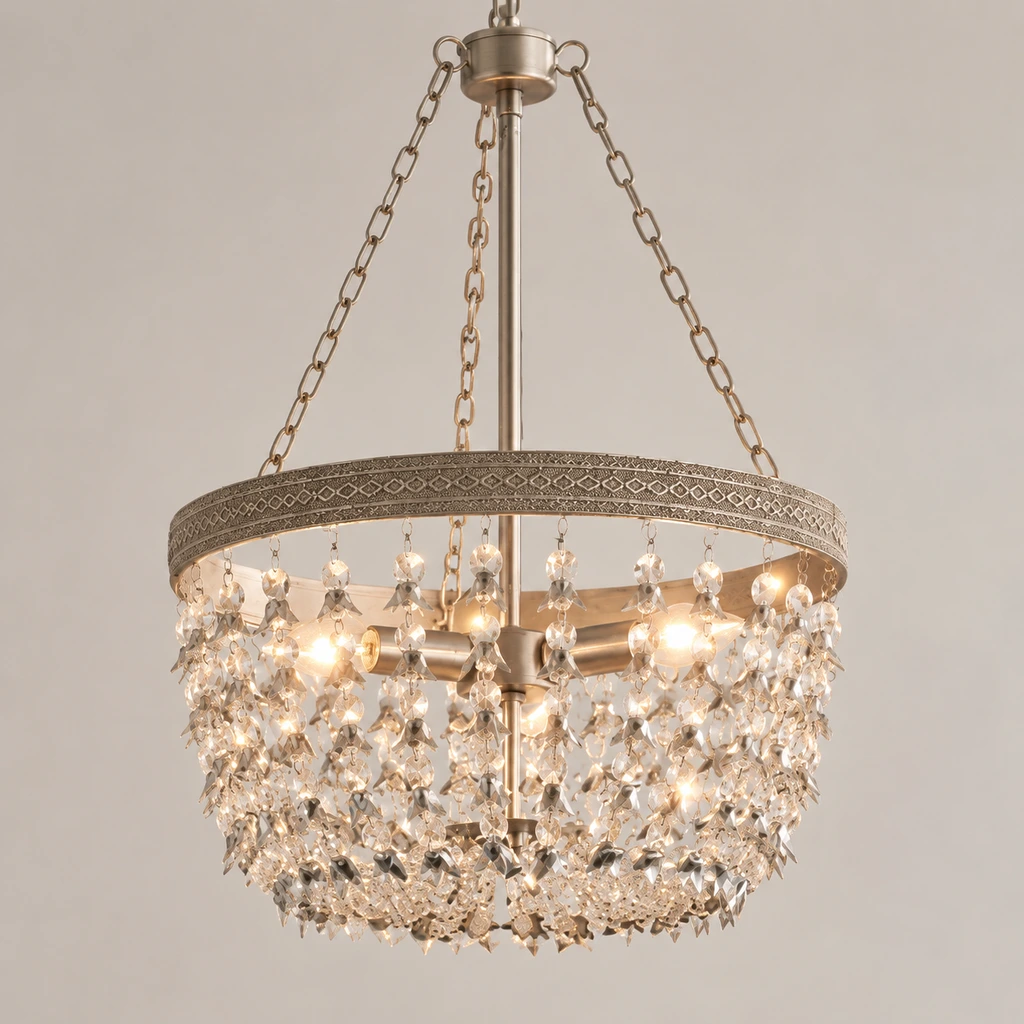 Complete silver ring crystal branch chandelier form