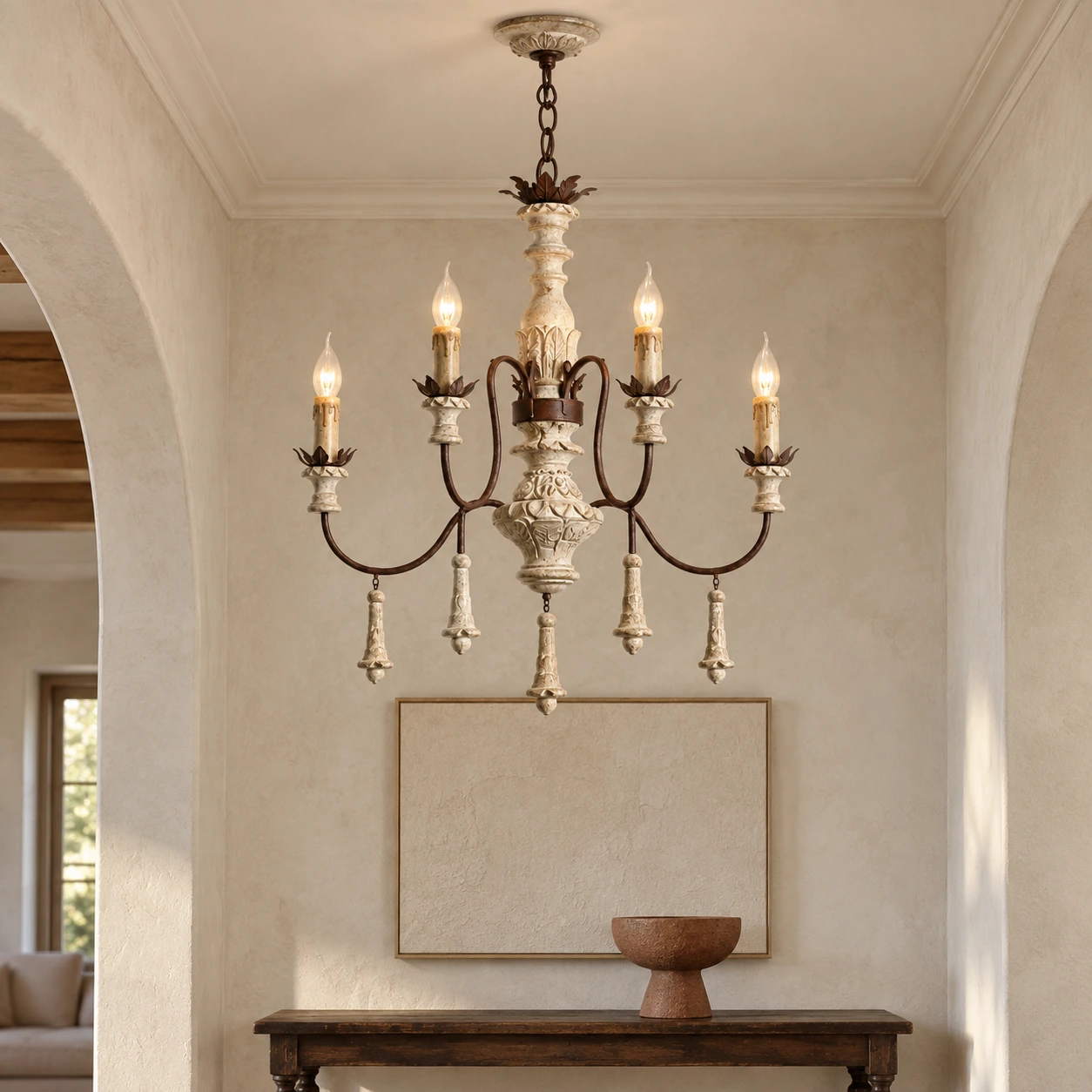 Lena Vintage Multi-Arm Wood Chandelier — 06 scene entry