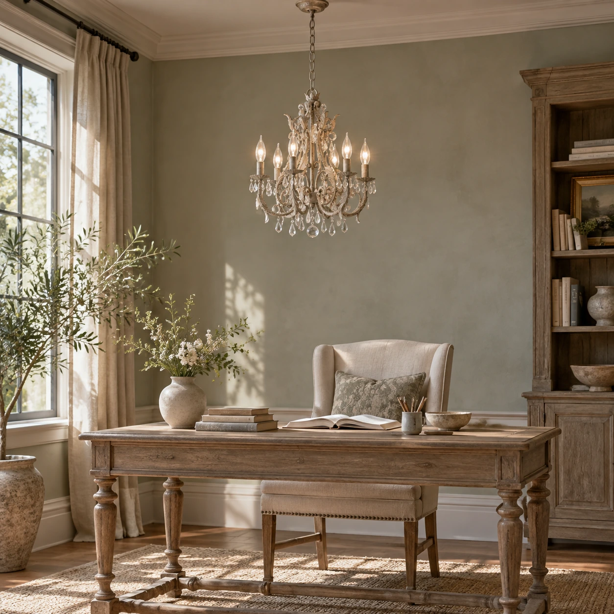Vintage crystal chandelier gray6 scene