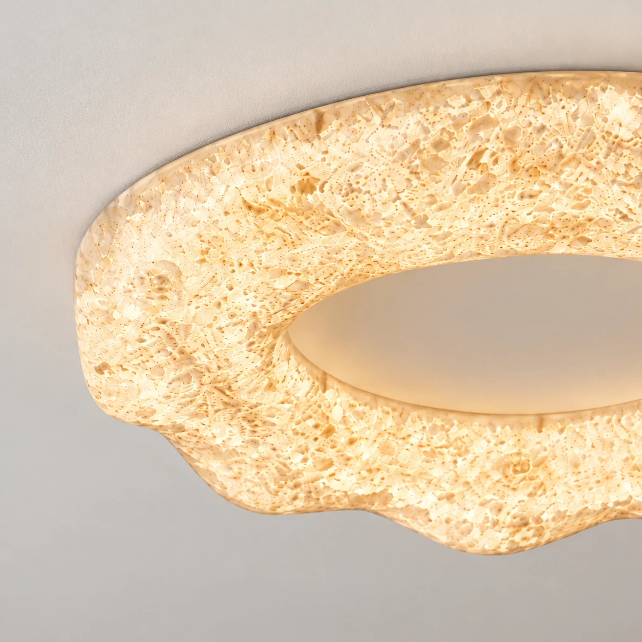 Side profile of the low-profile Clara resin flush mount ceiling light