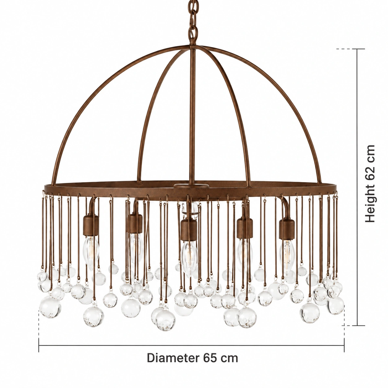 Mara Rustic Crystal Iron Pendant Chandelier — gallery 17