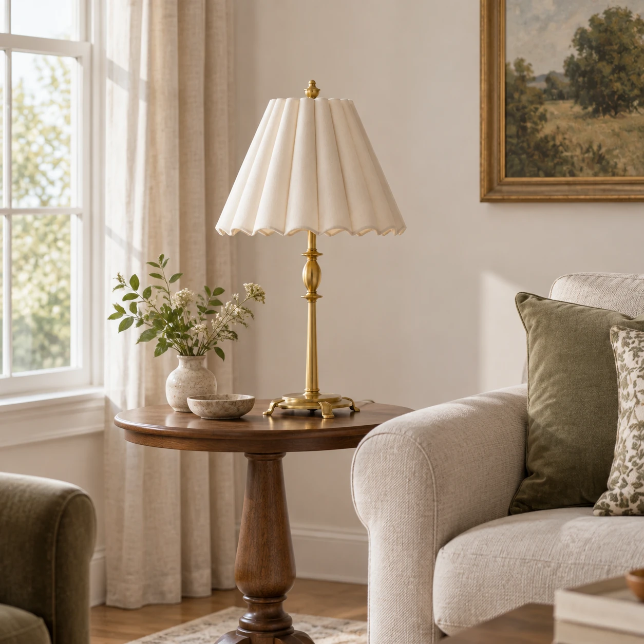 Vera French Decorative Iron Table Lamp in a residential interior