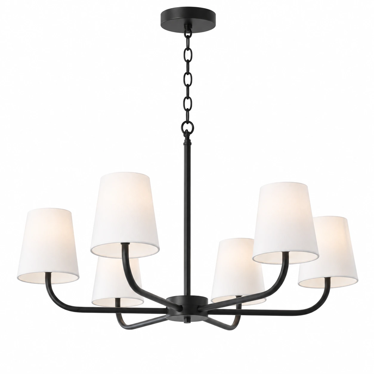 Nora Vintage Curved-Arm Iron Chandelier — 03 black identity