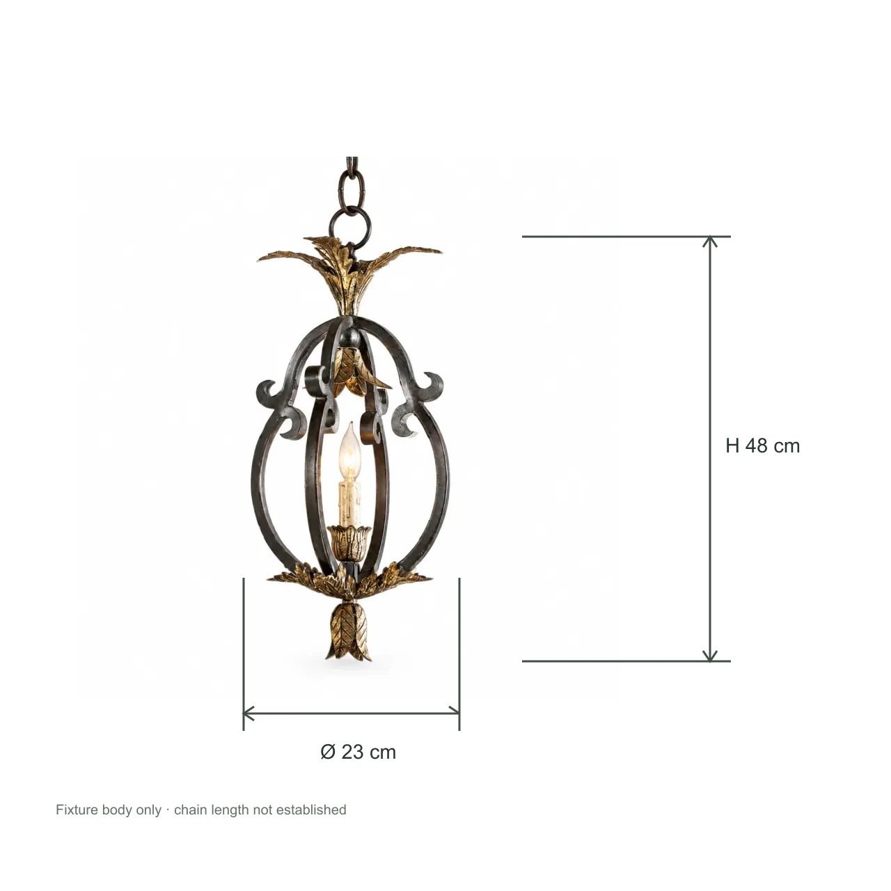 Nora Vintage Open-Cage Iron Pendant Light — 10 dimension