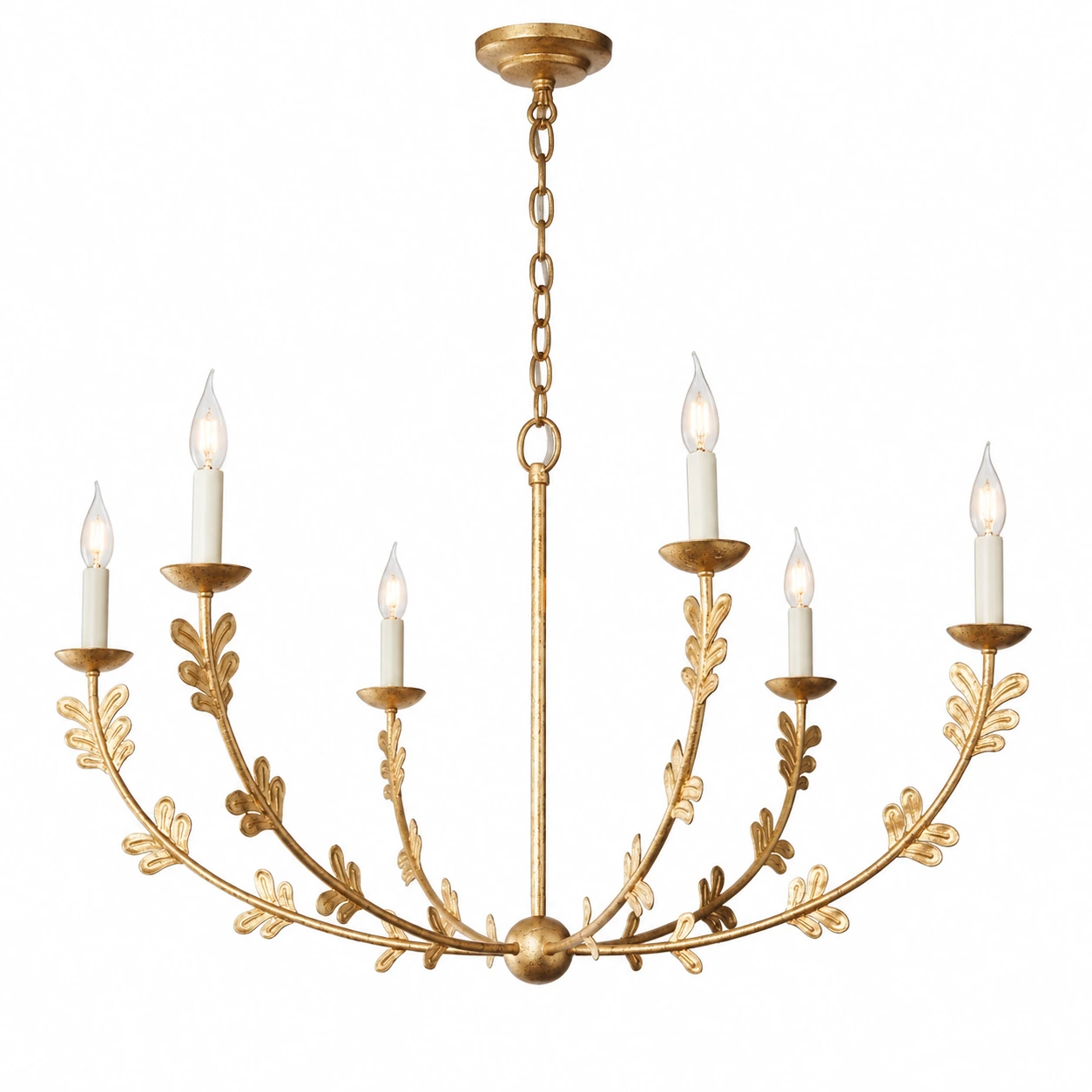 Mira Vintage Leaf-Branch Iron Chandelier — 03 gold identity