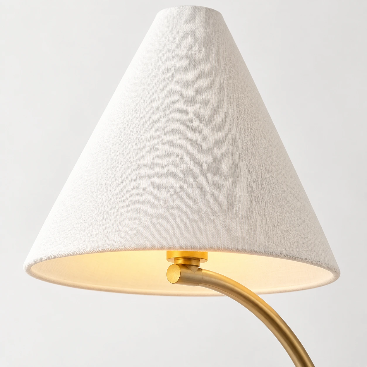 Close view of the white fabric shade texture