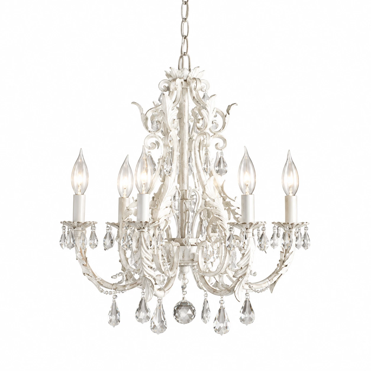 Vintage crystal chandelier white6 sku white background