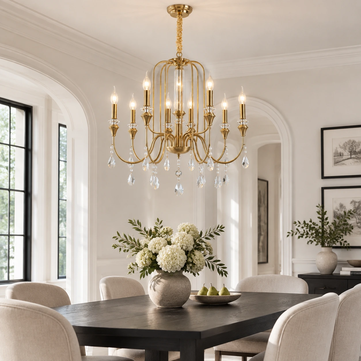 Vintage crystal chandelier white8 core hero