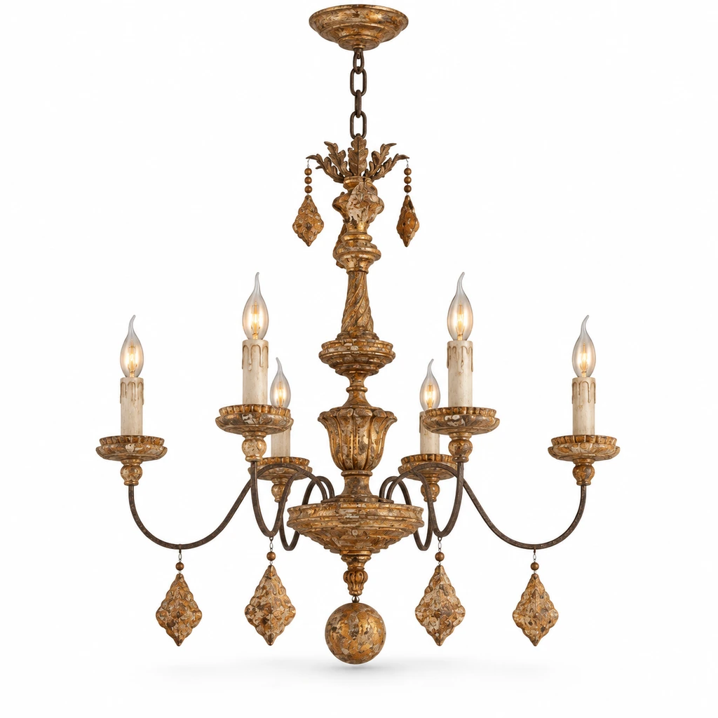 Marlowe 6-head small chandelier on a clean white background