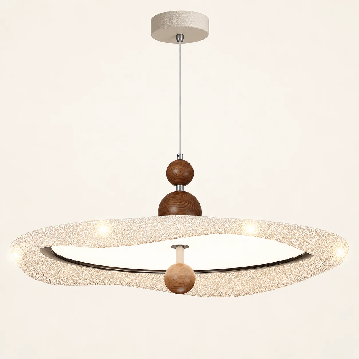 Elara Italian Minimalist Full-Spectrum Iron Acrylic Round Pendant Light core product view