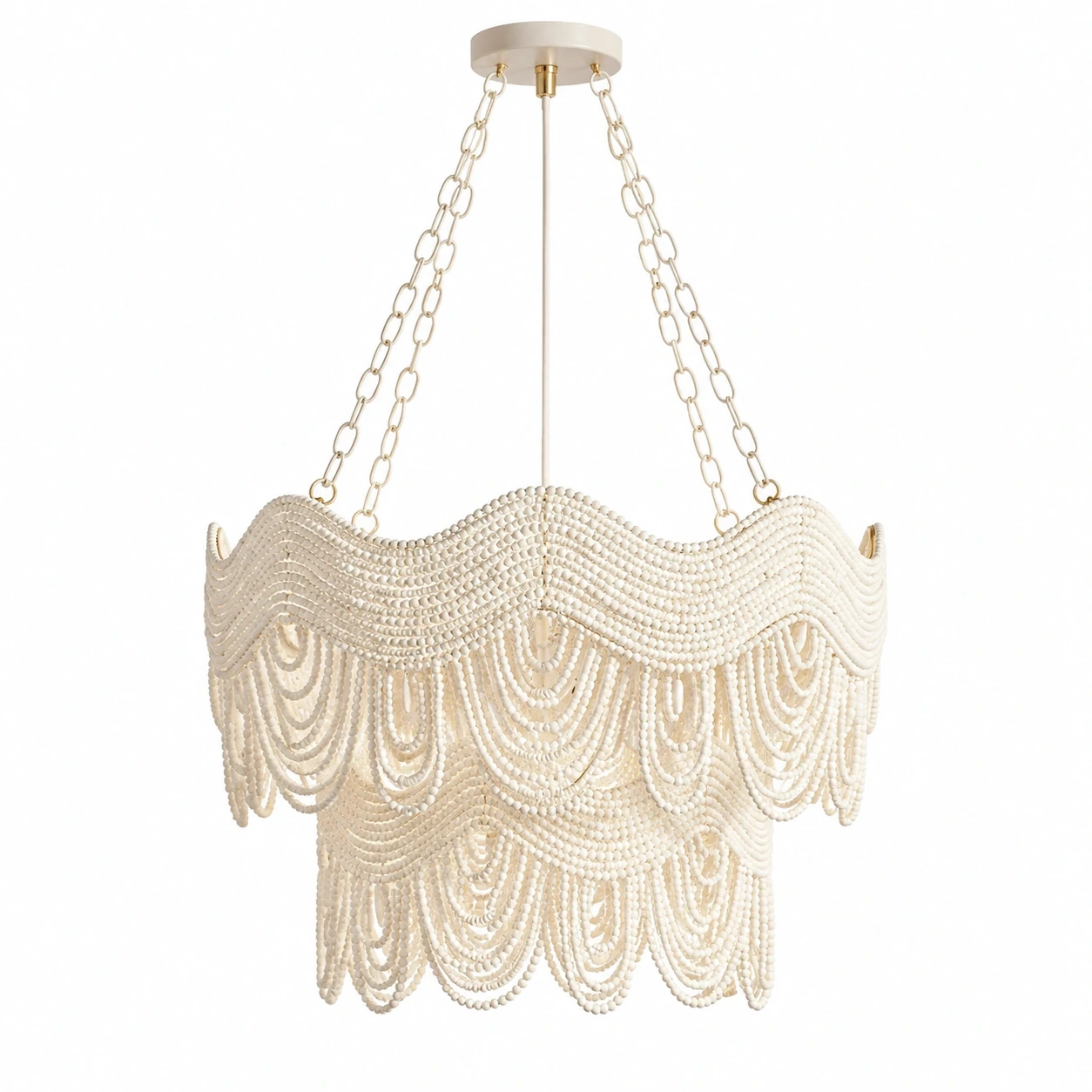 Clara Vintage Minimal Wood and Metal Pendant Light on a clean white background