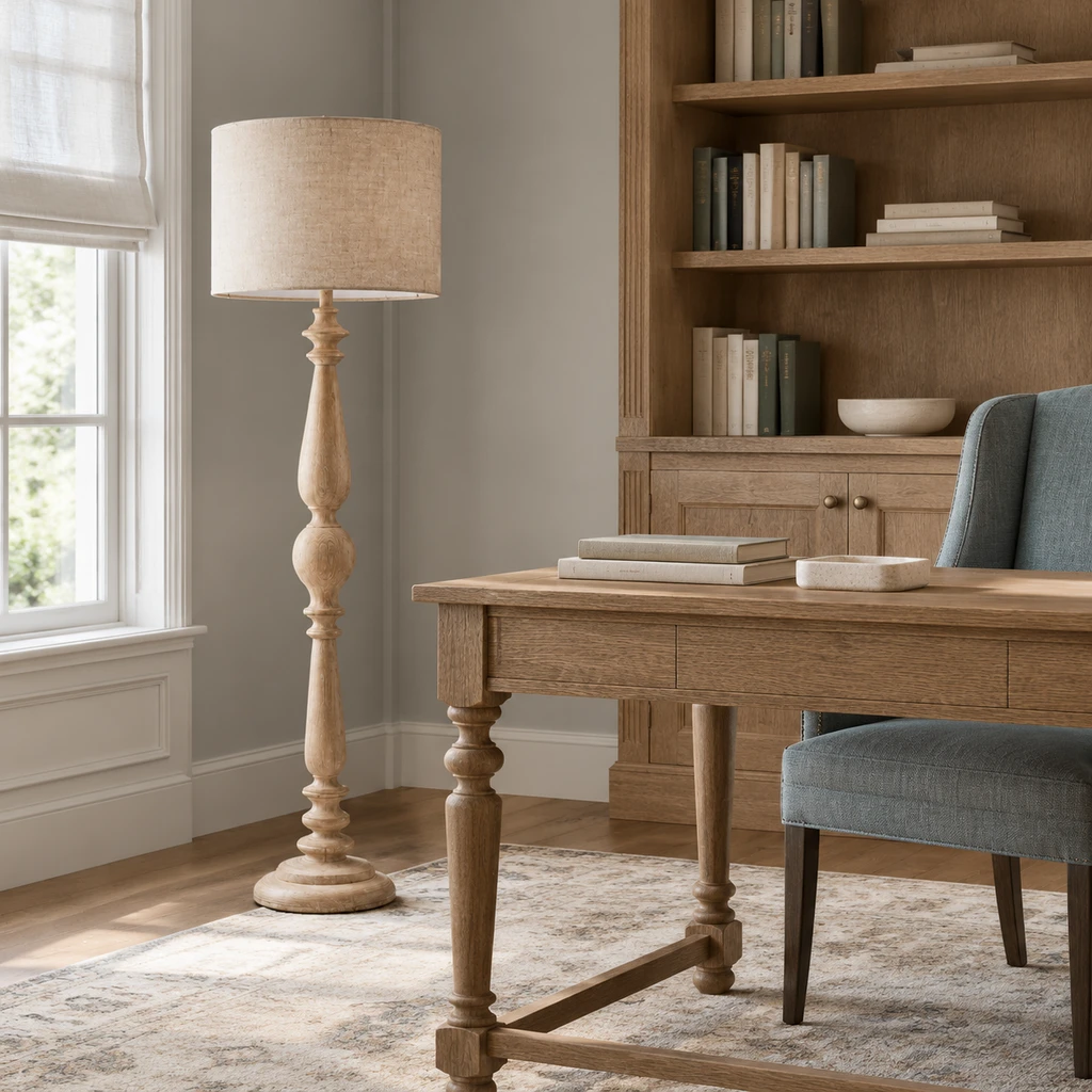 Hadley floor lamp in a quiet home study
