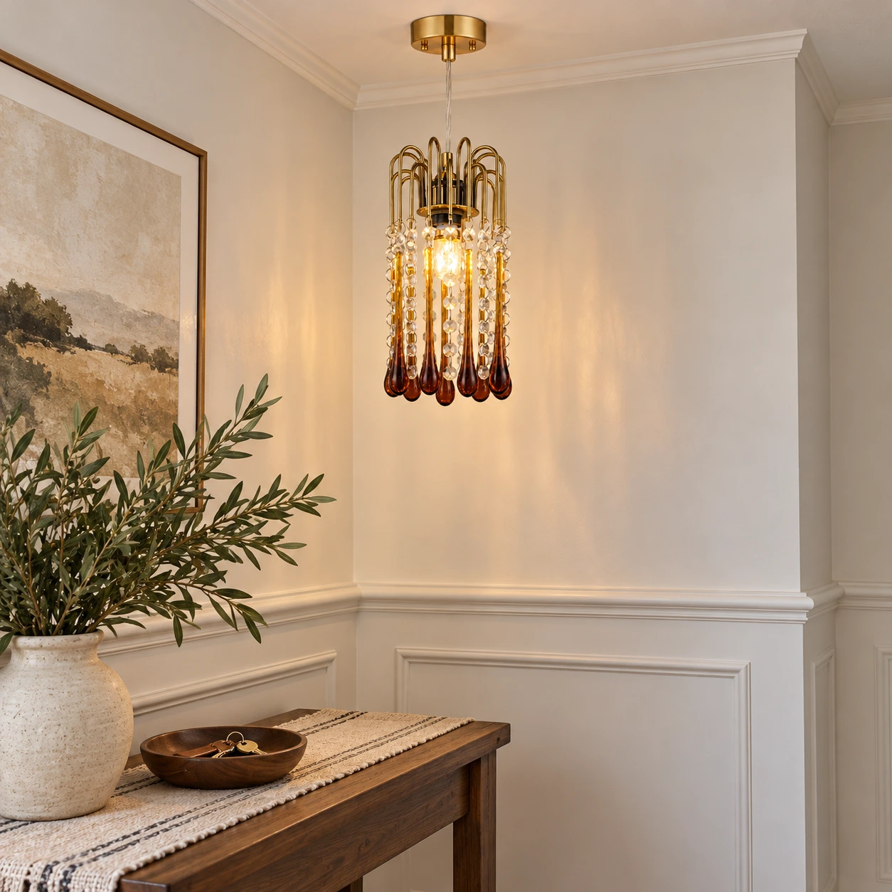 Elodie French Vintage Teardrop Glass and Metal Chandelier — scene entry 150.webp