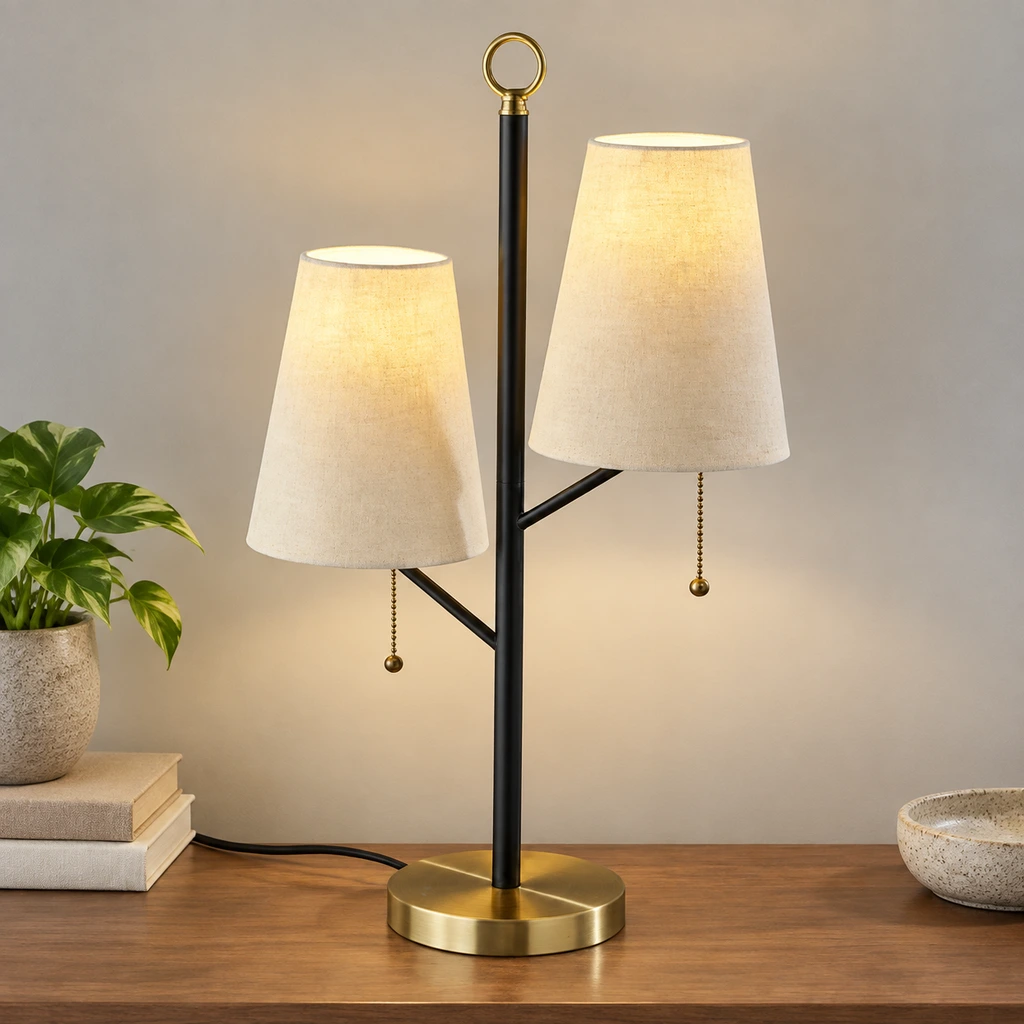 Close view of the complete modern metal ceiling light form