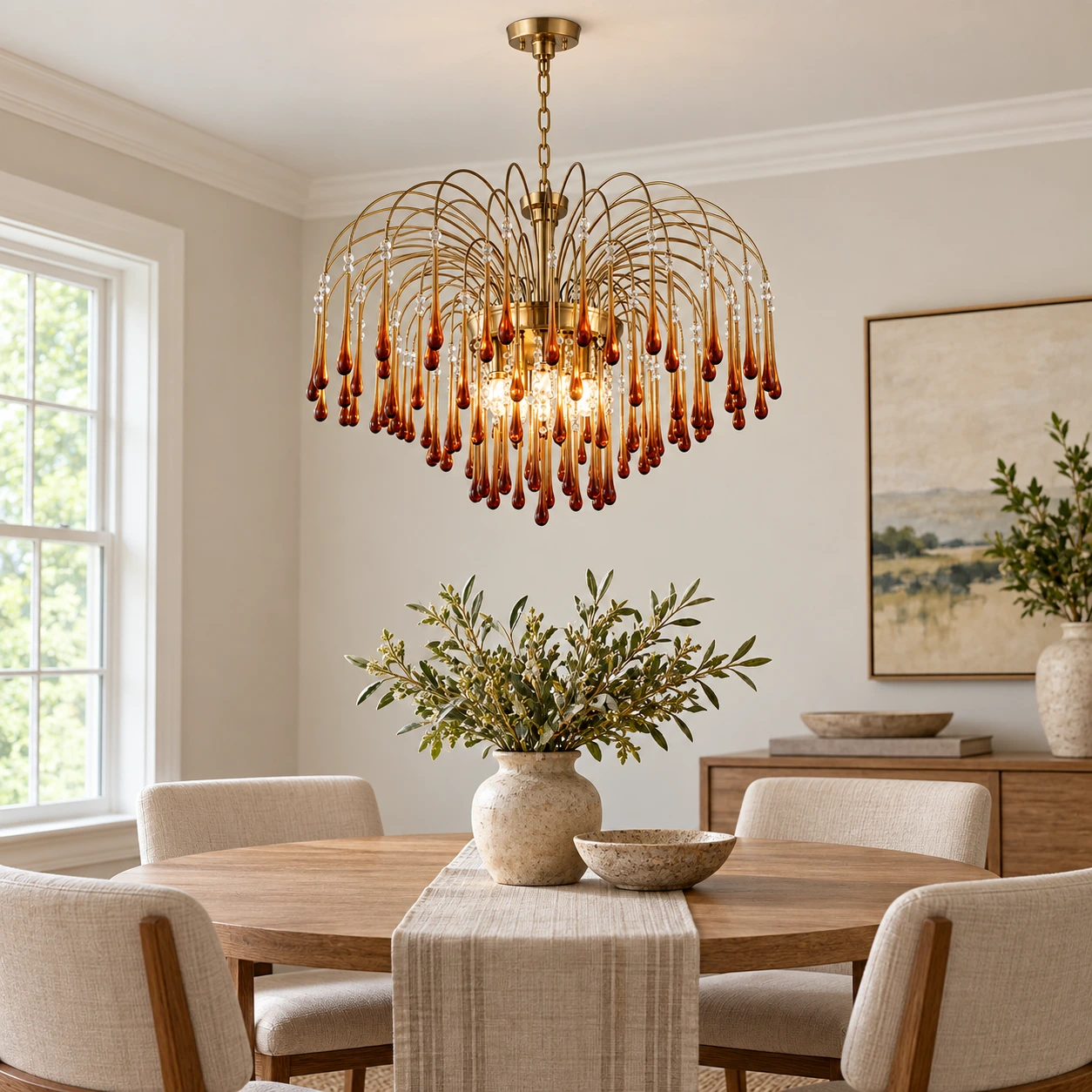 Elodie French Vintage Teardrop Glass and Metal Chandelier — hero 800.webp