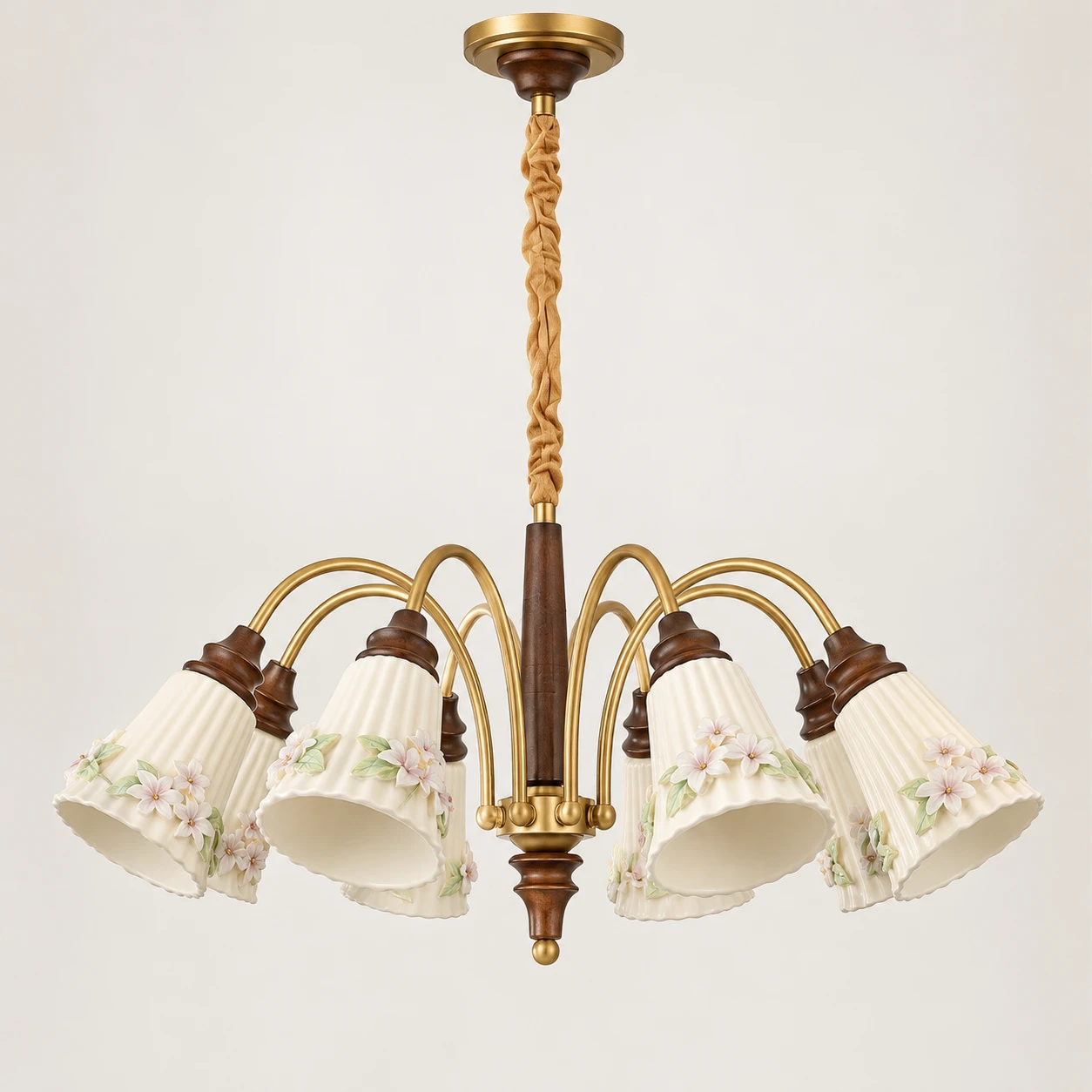 Elise French floral ceramic pendant light hero
