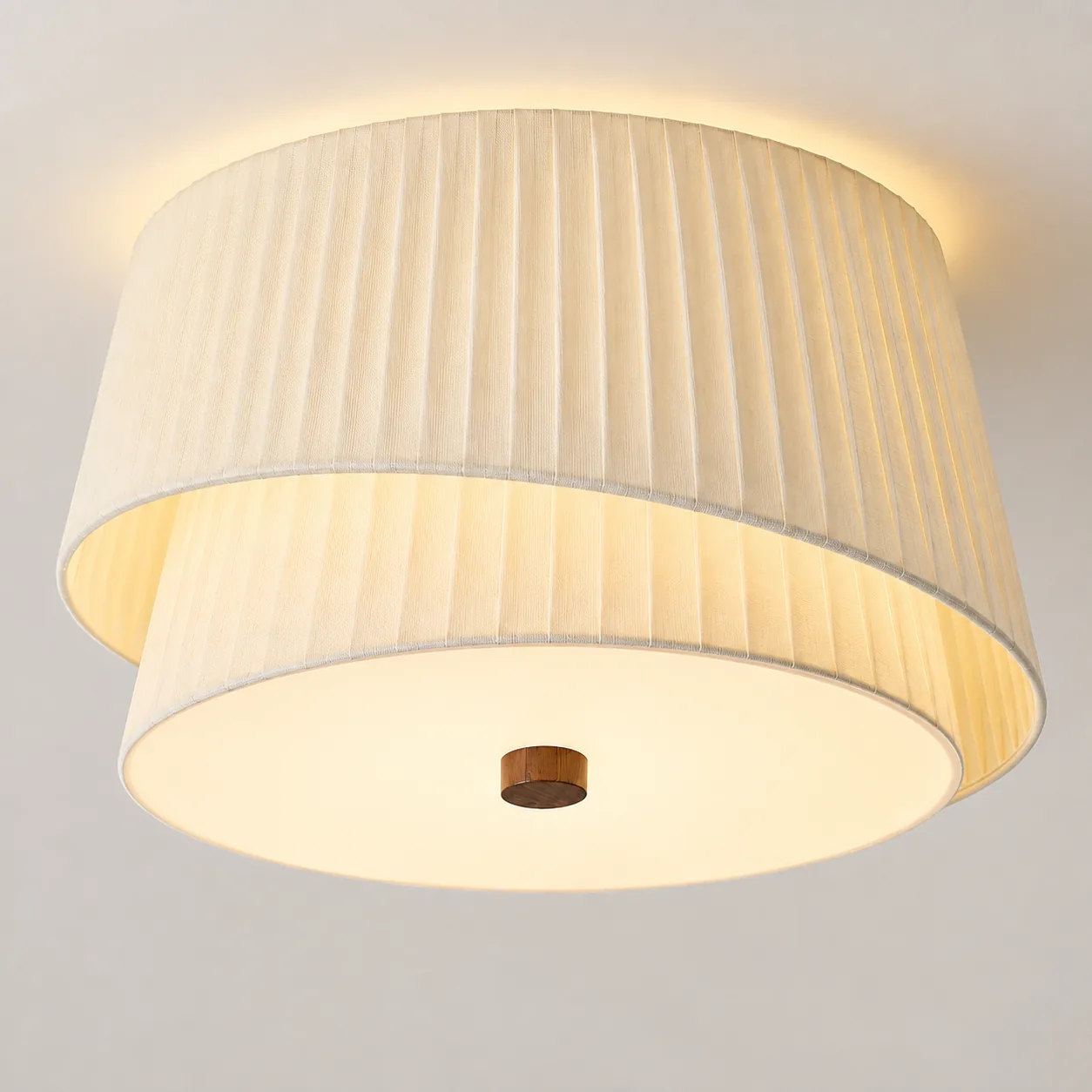 40 cm cream pleated fabric ceiling light