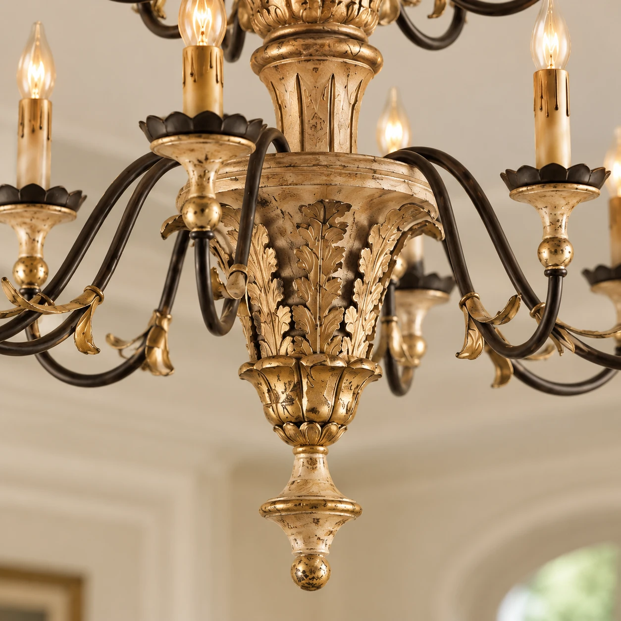 Detail · Lower Finial and Gold-Leaf Finish
