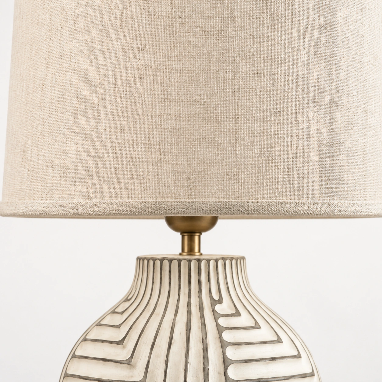 Elena carved wood table lamp detail 02 shade