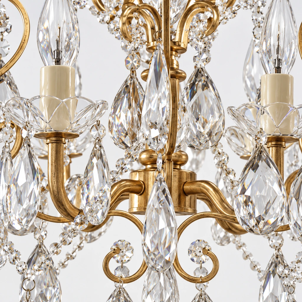 Celeste European Vintage Scrollwork Iron and Crystal Chandelier product image 9