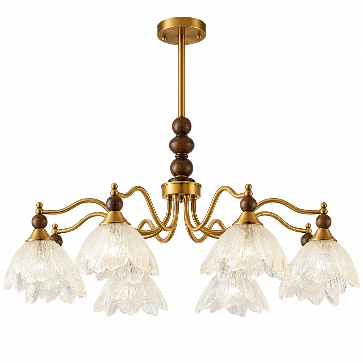 Wushlp Vintage Petal Glass Branch Chandelier on a clean white background