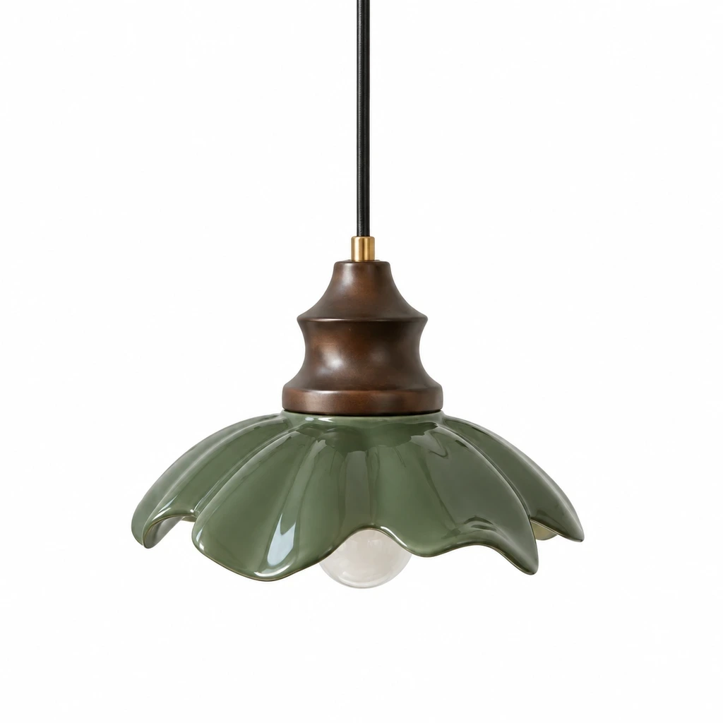 Clara French Flower Glass Pendant Light on a clean white background