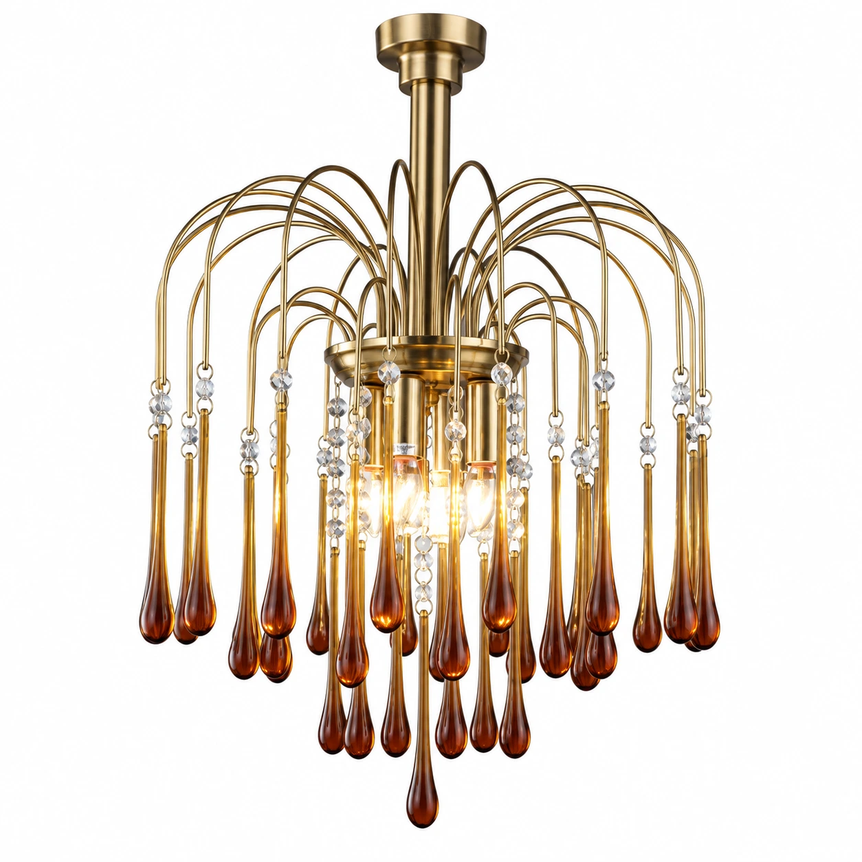 Elodie French Vintage Teardrop Glass and Metal Chandelier — WSLP 665 03 identity.webp