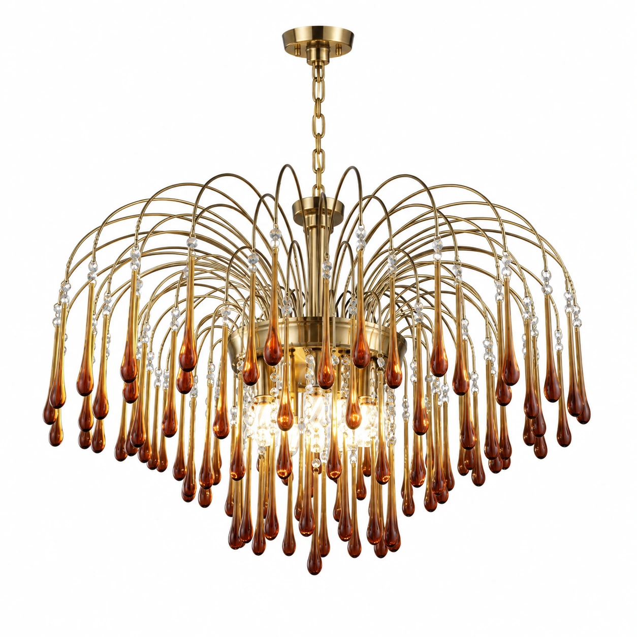 Elodie French Vintage Teardrop Glass and Metal Chandelier — WSLP 665 05 identity.webp