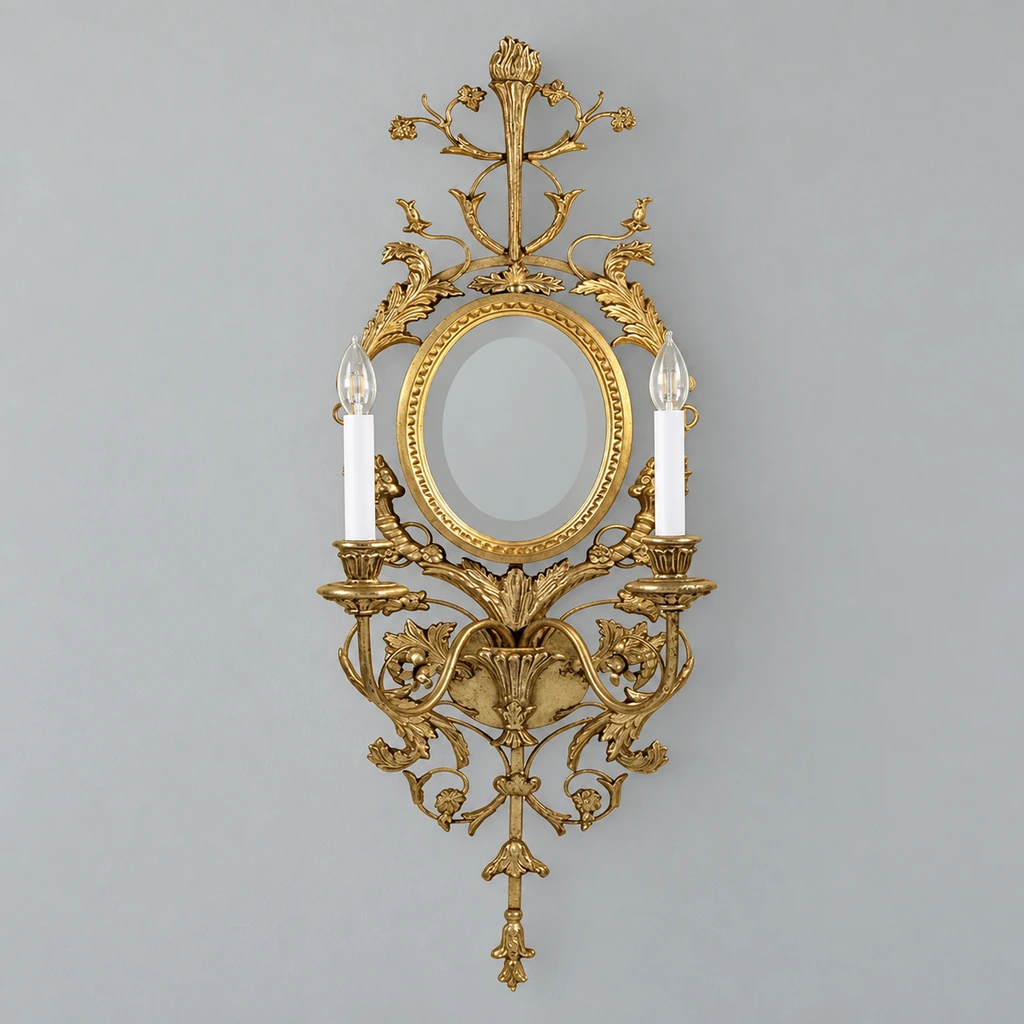 Studio view of model 0168 wall sconce with lights off