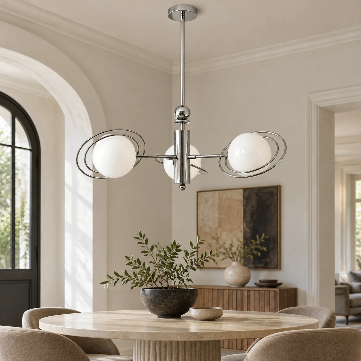 Kai Bauhaus Bean Glass and Metal Pendant Light - generated image 7