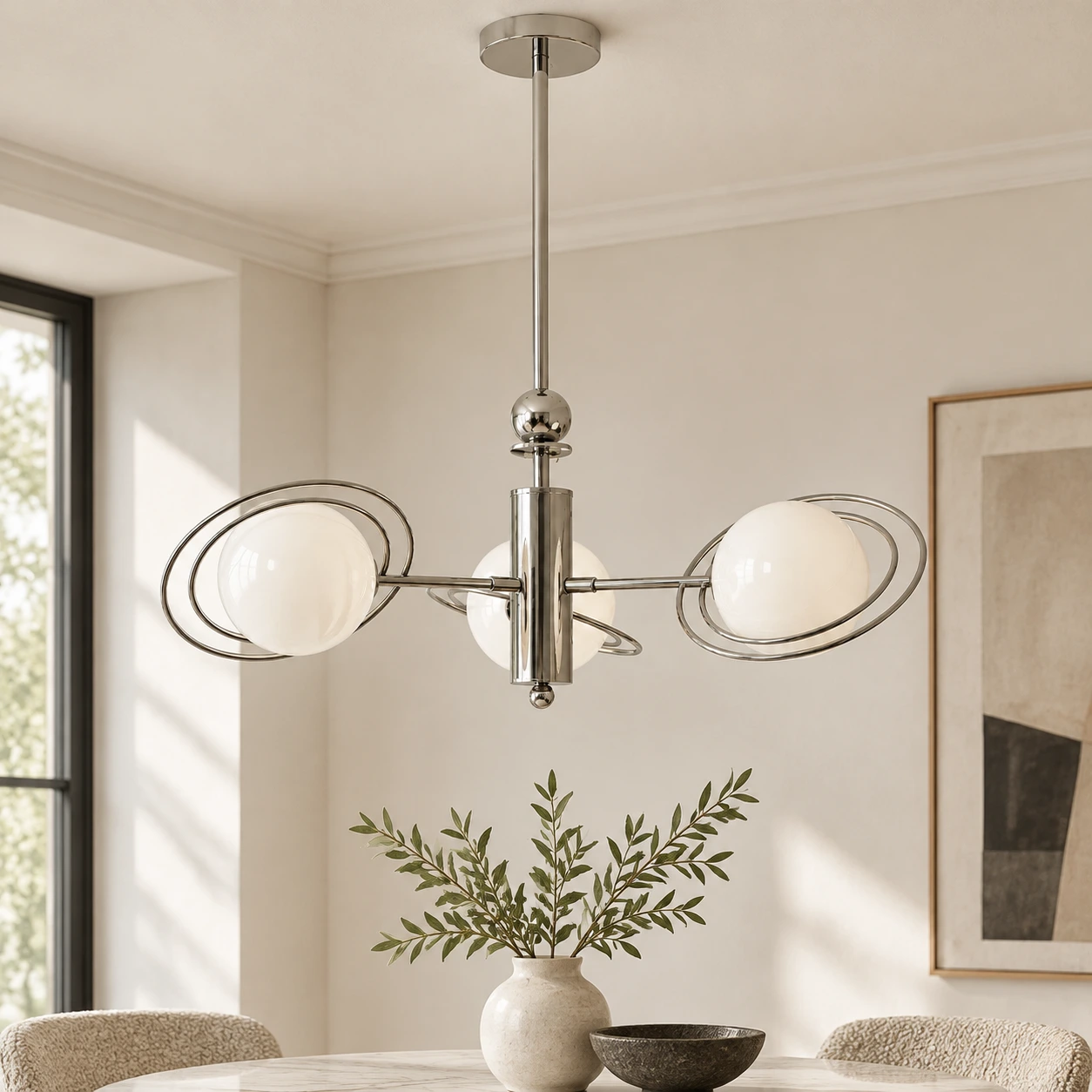 Kai Bauhaus Bean Glass and Metal Pendant Light - generated image 1
