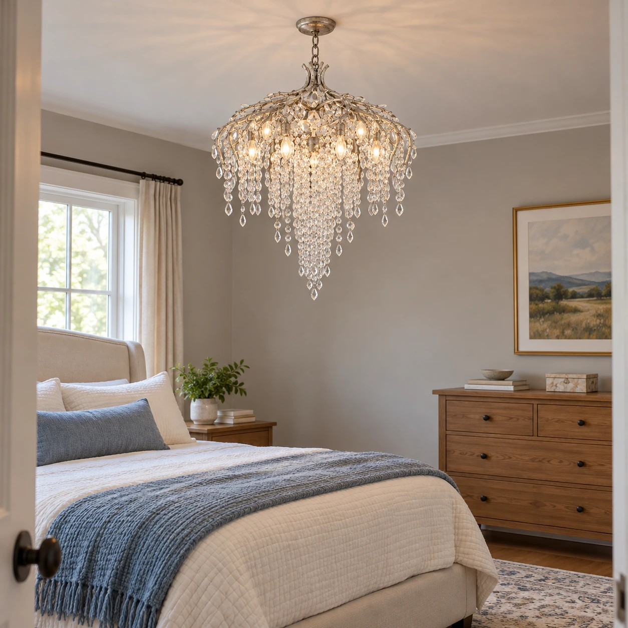 Seraphina crystal cascade chandelier in a family home, scene 6