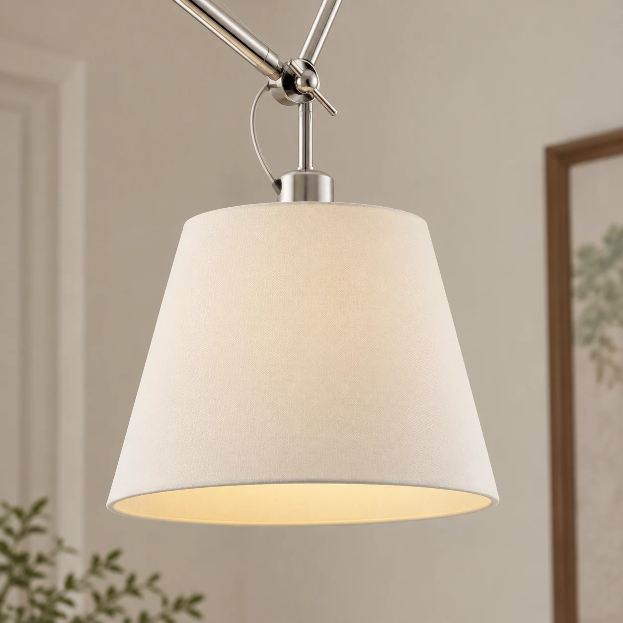 Mara Bauhaus Swing Arm Iron Pendant Light — detail shade